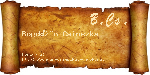 Bogdán Csinszka névjegykártya