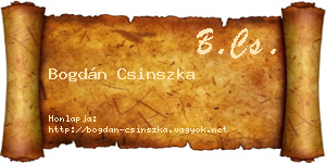 Bogdán Csinszka névjegykártya