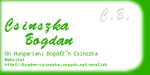 csinszka bogdan business card